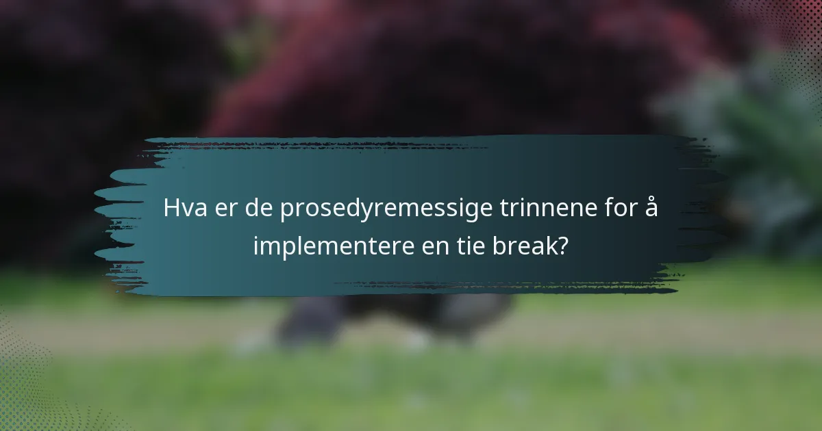 Hva er de prosedyremessige trinnene for å implementere en tie break?
