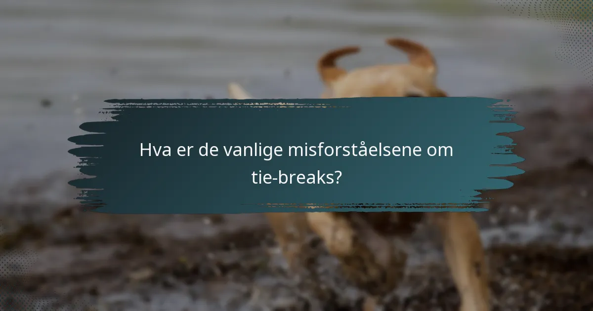 Hva er de vanlige misforståelsene om tie-breaks?
