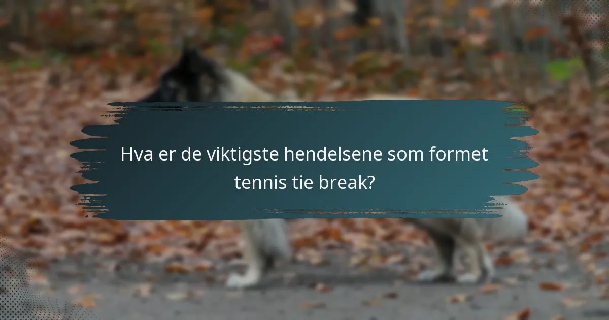 Hva er de viktigste hendelsene som formet tennis tie break?