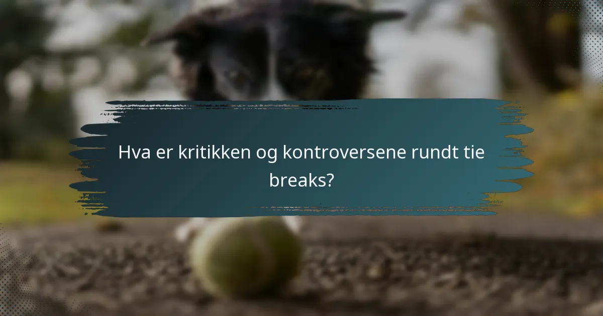 Hva er kritikken og kontroversene rundt tie breaks?