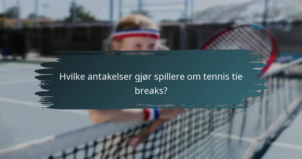 Hvilke antakelser gjør spillere om tennis tie breaks?