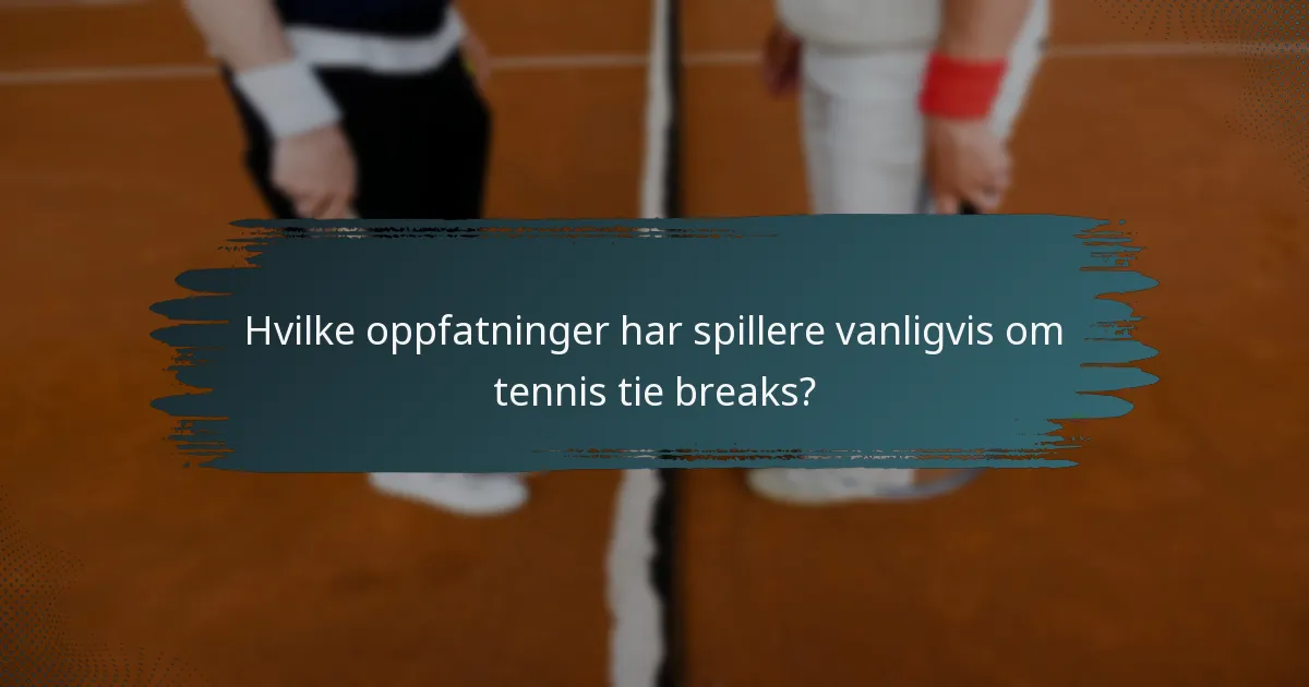 Hvilke oppfatninger har spillere vanligvis om tennis tie breaks?