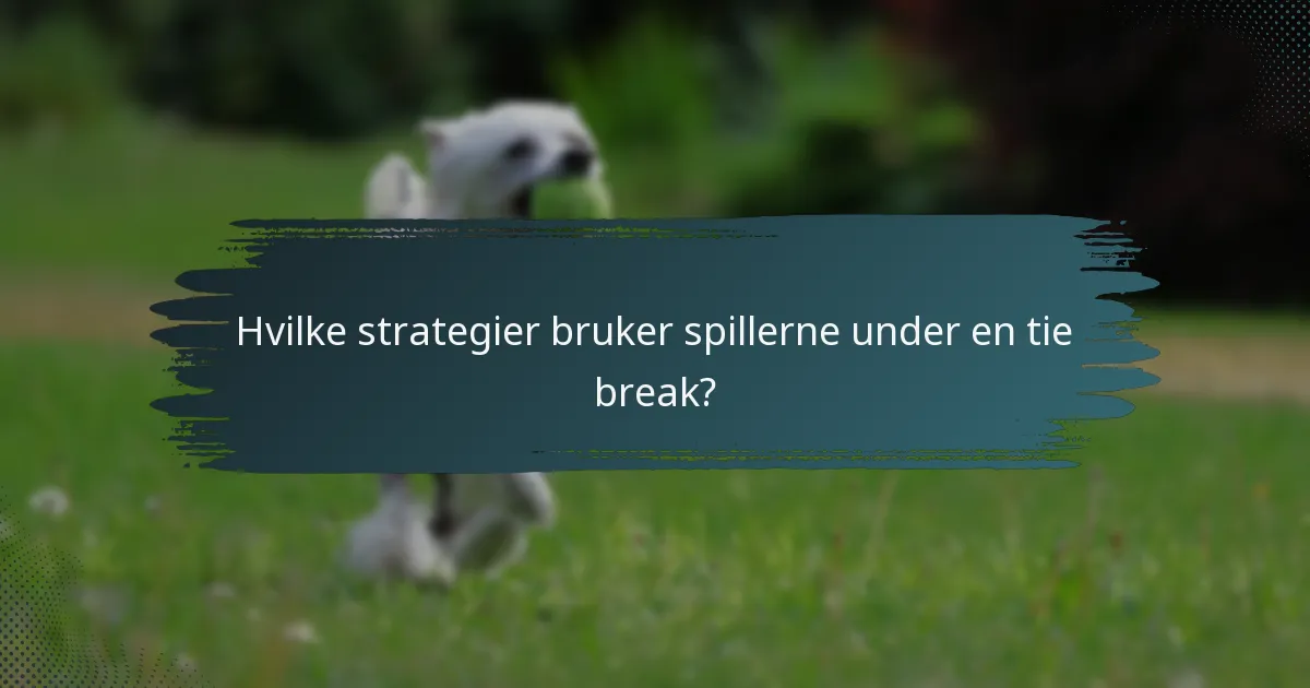 Hvilke strategier bruker spillerne under en tie break?