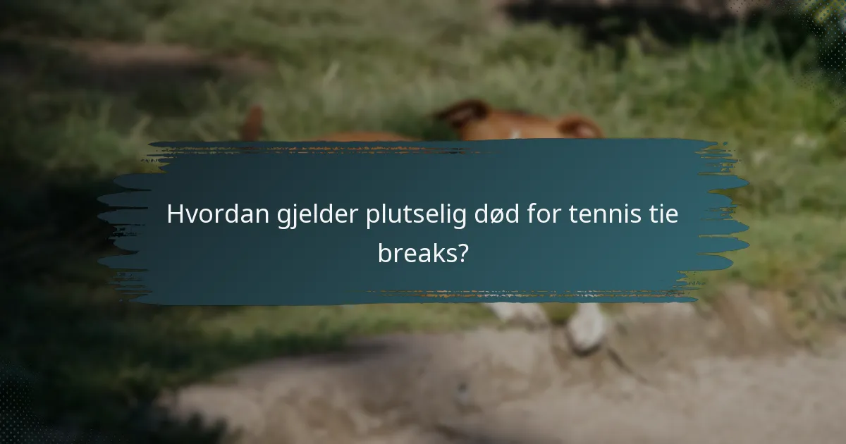 Hvordan gjelder plutselig død for tennis tie breaks?