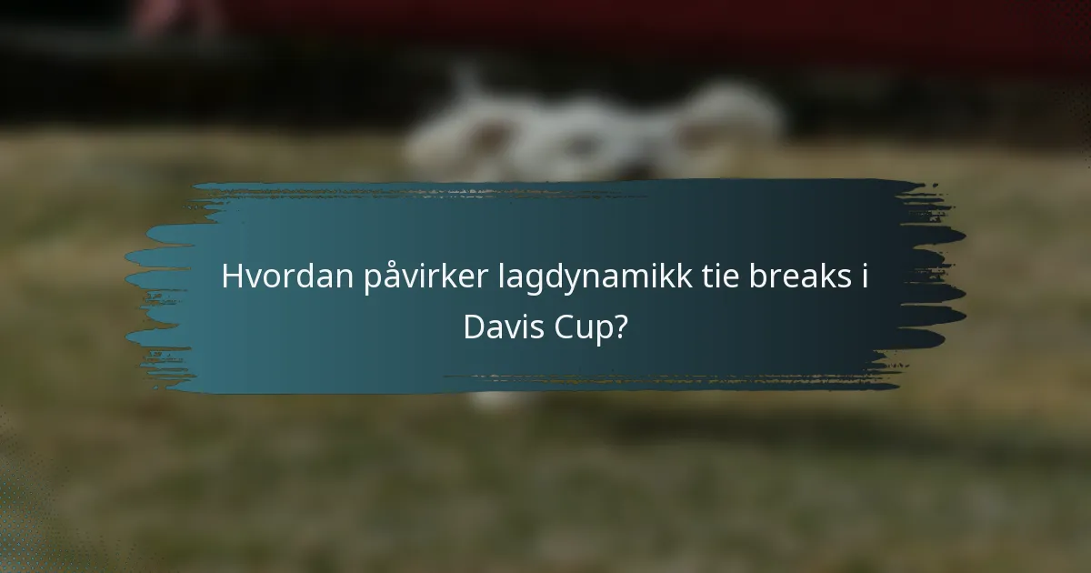 Hvordan påvirker lagdynamikk tie breaks i Davis Cup?